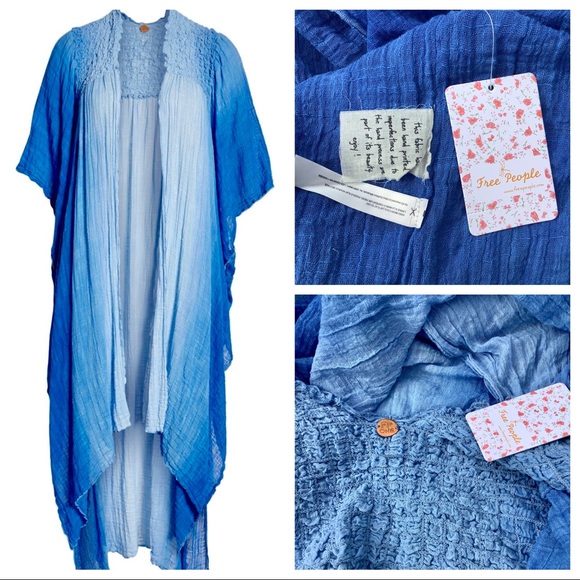 S/M πHP NWT Free People BoHo Chic Ombre Kimono Duster - Picture 16 of 16
